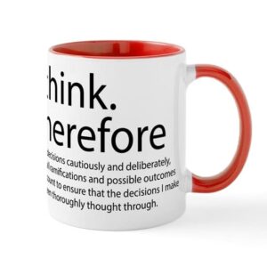 cafepress i think therefore i am thinking mug ceramic coffee mug, tea cup 11 oz