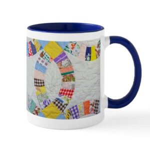 cafepress colorful patchwork quilt mugs ceramic coffee mug, tea cup 11 oz