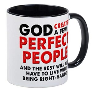 perfectly left-handed left hand funny mug – ceramic ringer 11oz coffee/tea cup gift stocking stuffer