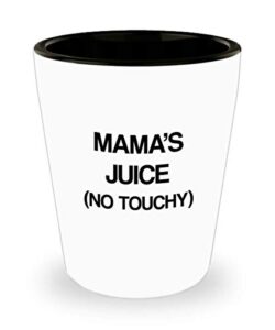 funny for mothers mama’s juice no touchy shot glass unique ceramic for mom 1.4 oz birthday stocking stuffer