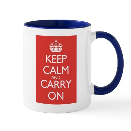 CafePress Large Mug Double Red Keep Calm And Carry On Mugs Ceramic Coffee Mug, Tea Cup 11 oz