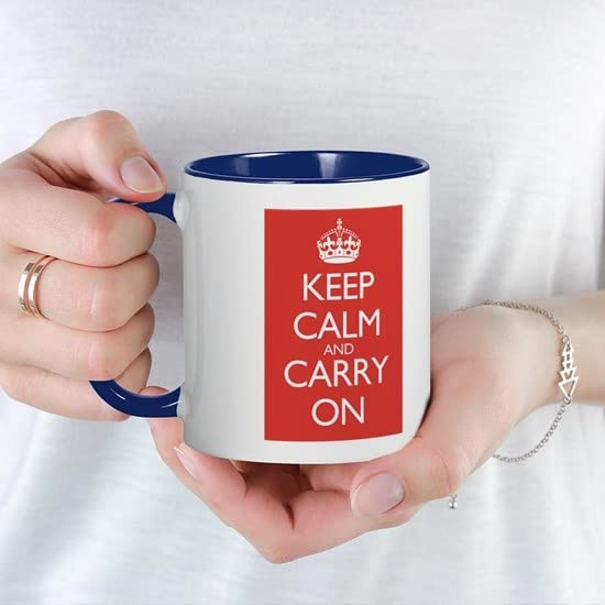 CafePress Large Mug Double Red Keep Calm And Carry On Mugs Ceramic Coffee Mug, Tea Cup 11 oz