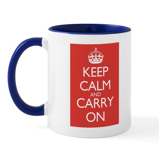 CafePress Large Mug Double Red Keep Calm And Carry On Mugs Ceramic Coffee Mug, Tea Cup 11 oz