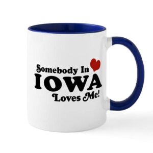 cafepress somebody in iowa loves me mug ceramic coffee mug, tea cup 11 oz