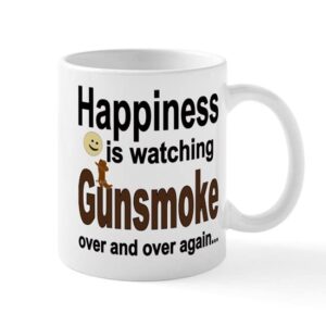 cafepress happiness is watching gunsmoke mugs ceramic coffee mug, tea cup 11 oz