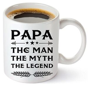 all things amz papa mug – best gift for dad! father’s coffee tea 11oz ceramic cup. unique gifts for men & husband! christmas, birthday, father’s day – papa the man the myth the legend!
