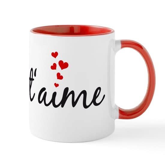 CafePress Je Taime, I Love You, French Word Art Mugs Ceramic Coffee Mug, Tea Cup 11 oz