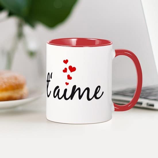 CafePress Je Taime, I Love You, French Word Art Mugs Ceramic Coffee Mug, Tea Cup 11 oz