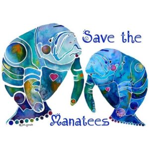 CafePress Save The Manatees In Blues Mug Ceramic Coffee Mug, Tea Cup 11 oz