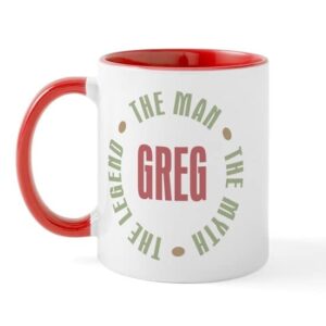 cafepress greg man myth legend mug ceramic coffee mug, tea cup 11 oz