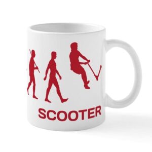 cafepress darwin ape to man evolution push kick scooter mug ceramic coffee mug, tea cup 11 oz
