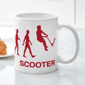 CafePress Darwin Ape To Man Evolution Push Kick Scooter Mug Ceramic Coffee Mug, Tea Cup 11 oz