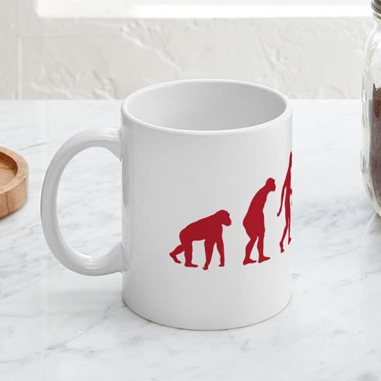 CafePress Darwin Ape To Man Evolution Push Kick Scooter Mug Ceramic Coffee Mug, Tea Cup 11 oz