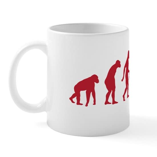 CafePress Darwin Ape To Man Evolution Push Kick Scooter Mug Ceramic Coffee Mug, Tea Cup 11 oz