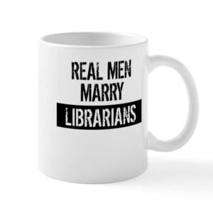 cafepress real men marry librarians mugs ceramic coffee mug, tea cup 11 oz