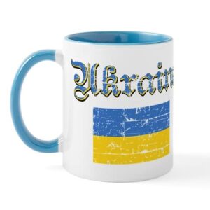 cafepress ukrainian flag mug ceramic coffee mug, tea cup 11 oz