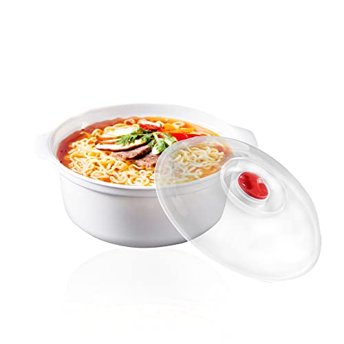 Ramen Cooker, Ramen Noodle Bowl, Instant Noodle Bowl, Ramen Noodle Cooker, Microwave Bowls with Lids Ideal for Dorm Room Essentials for Girls Boys, Dishwasher & Microwave Safe (1.6L)