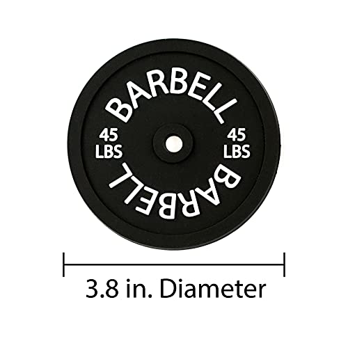 6 Set Barbell Bumper Plate Drink Coasters, Round Black Silicone Coasters, Coasters for Coffee Table, Coasters for Drinks, Absorbent Non-Stick Coaster Set for Table Top, Fitness Gym Accessories Gift