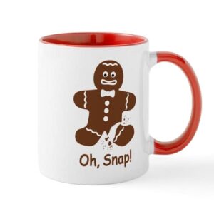 cafepress oh, snap! gingerbread man mugs ceramic coffee mug, tea cup 11 oz