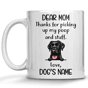 personalized black labrador retriever coffee mug, custom dog name, customized gifts for dog mom, mother’s day, birthday halloween xmas thanksgiving gift for dog lovers mugs