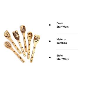 Riveira Star War Gifts Home Decor Wooden Spoons For Cooking Utensils Set 6-piece Starwars Gifts Kitchen Utensils Spatulas For Nonstick Cookware Gift House Warming Presents Fun Finds For Men And Women