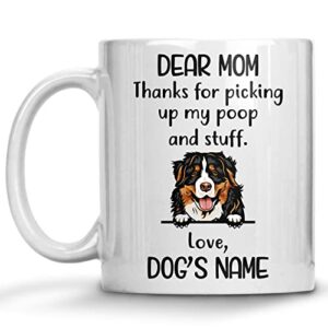 personalized bernese mountain dog coffee mug, custom dog name, customized gifts for dog mom, mother’s day, birthday halloween xmas thanksgiving gift for dog lovers mugs