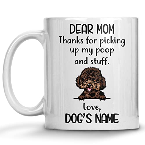 Personalized Miniature Poodle Coffee Mug, Custom Dog Name, Customized Gifts For Dog Mom, Mother's Day, Birthday Halloween Xmas Thanksgiving Gift For Dog Lovers Mugs