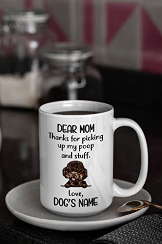 Personalized Miniature Poodle Coffee Mug, Custom Dog Name, Customized Gifts For Dog Mom, Mother's Day, Birthday Halloween Xmas Thanksgiving Gift For Dog Lovers Mugs