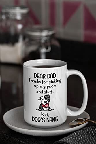 Personalized Pit Bull Coffee Mug, American Pitbull Custom Dog Name, Customized Gifts For Dog Dad, Father's Day, Birthday Halloween Xmas Thanksgiving Gift For Dog Lovers Mugs
