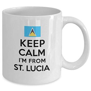 Mug For People Of St Lucia Keep Calm I'm From St Lucia Best Perfect Cool Mug Ideas Coffee Mug Tea Cup Nationality Pride Men Women