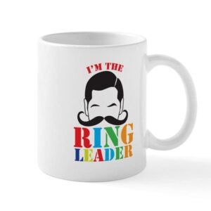 cafepress im the ring leader with man curly mustache mugs ceramic coffee mug, tea cup 11 oz