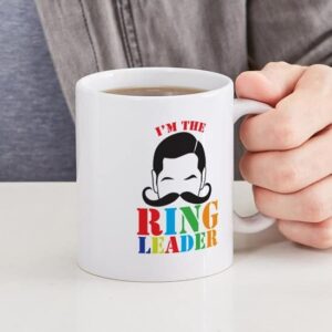 CafePress Im The RING LEADER With Man Curly Mustache Mugs Ceramic Coffee Mug, Tea Cup 11 oz