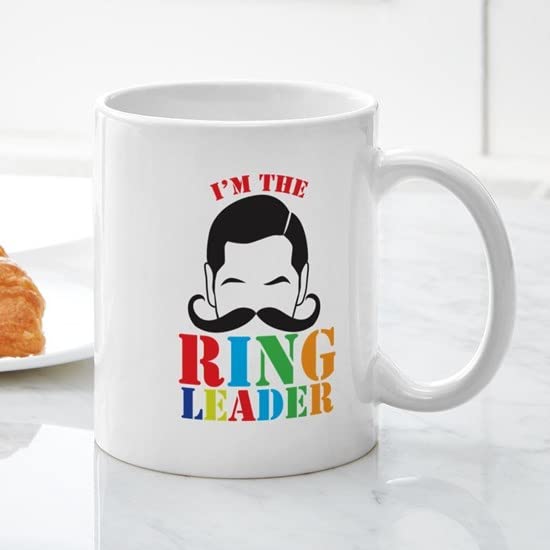 CafePress Im The RING LEADER With Man Curly Mustache Mugs Ceramic Coffee Mug, Tea Cup 11 oz