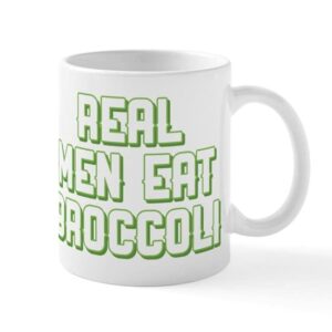 cafepress real men eat broccoli ceramic coffee mug, tea cup 11 oz