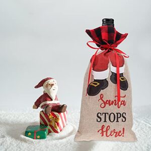 Hemoton Old Man Gift Christmas Santa Wine Bottle Cover Vintage Xmas Bottle Cover Decoration Old Men Gifts