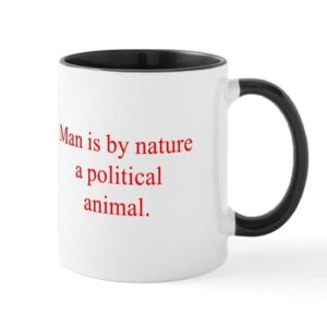 cafepress man is by nature a political animal mugs ceramic coffee mug, tea cup 11 oz