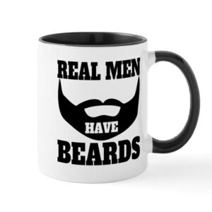cafepress real men have beards mugs ceramic coffee mug, tea cup 11 oz