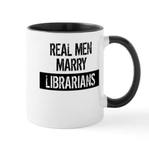 cafepress real men marry librarians mugs ceramic coffee mug, tea cup 11 oz