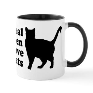 cafepress real men love cats ceramic coffee mug, tea cup 11 oz