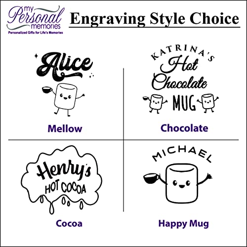 Custom Personalized Premium Kids Hot Cocoa and Hot Chocolate Mug for Boys, Girls, Mom and Dad (Silver)