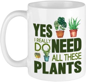 babimarkeebei funny standard plants lover gifts for women mom plant gifts plant addict coffee mug for crazy plant lady men plant themed gift for christmas birthday all i need is plants cup spoon