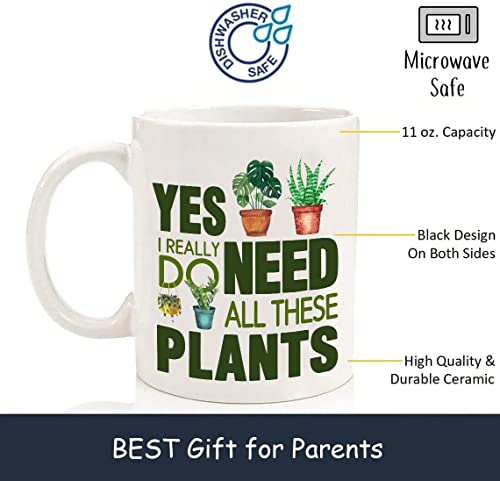 Babimarkeebei Funny Standard Plants Lover Gifts for Women Mom Plant Gifts Plant Addict Coffee Mug for Crazy Plant Lady Men Plant Themed Gift for Christmas Birthday All I Need is Plants Cup Spoon