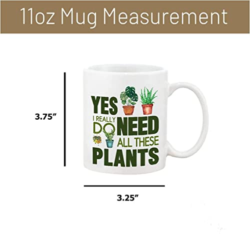 Babimarkeebei Funny Standard Plants Lover Gifts for Women Mom Plant Gifts Plant Addict Coffee Mug for Crazy Plant Lady Men Plant Themed Gift for Christmas Birthday All I Need is Plants Cup Spoon