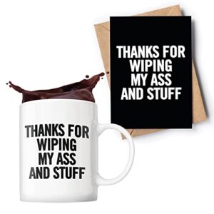 mom or dad gift bundle – mother’s day card – father’s day gift mug – gift set for parents – funny mom, dad gift pack – parenting gift for men, women – mother gift idea