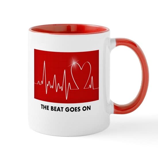 CafePress The Beat Goes On Funny Post Heart Surgery Mugs Ceramic Coffee Mug, Tea Cup 11 oz