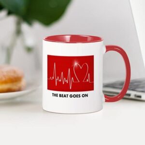 CafePress The Beat Goes On Funny Post Heart Surgery Mugs Ceramic Coffee Mug, Tea Cup 11 oz