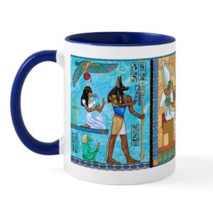 cafepress egyptian gold/turquoise mug ceramic coffee mug, tea cup 11 oz