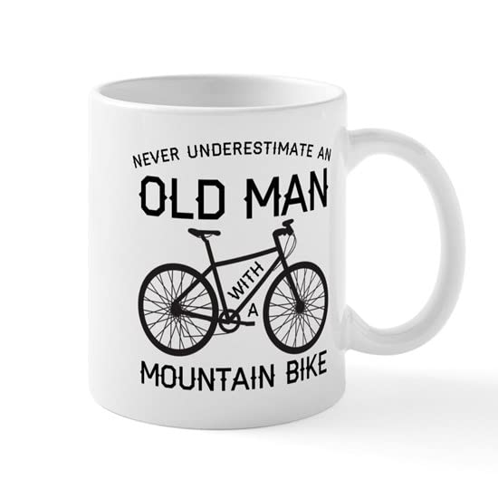 CafePress Old Man With A Mountain Bike Mugs Ceramic Coffee Mug, Tea Cup 11 oz