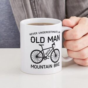 CafePress Old Man With A Mountain Bike Mugs Ceramic Coffee Mug, Tea Cup 11 oz