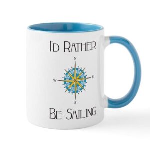 cafepress id rather be sailing mugs ceramic coffee mug, tea cup 11 oz